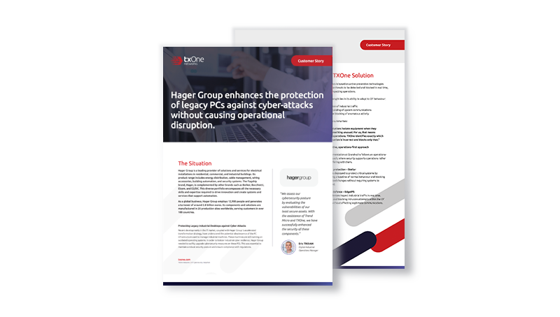 Hager Group enhances the protection of legacy PCs against cyberattacks without causing operational disruption