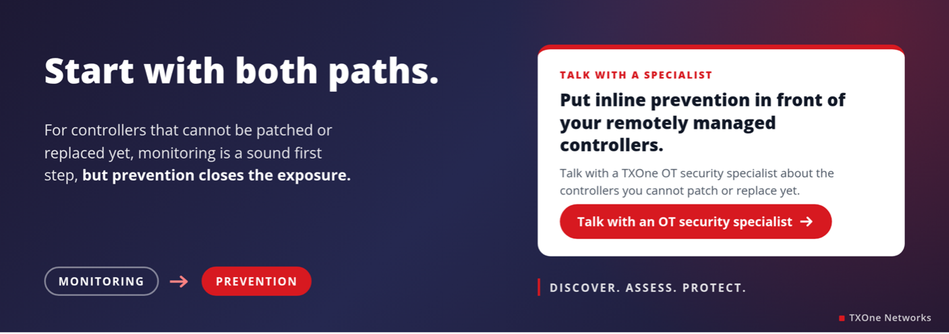 Talk with a TXOne OT security specialist about inline prevention for remotely managed controllers