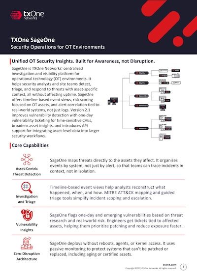 TXOne SageOne datasheet