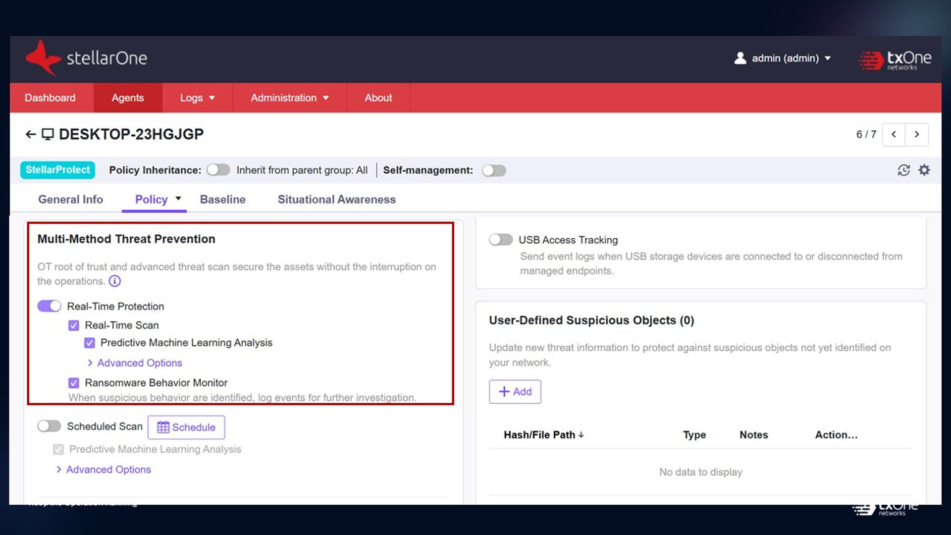 Figure 9. Multi-Method Threat Prevention settings